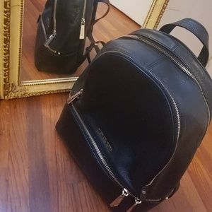 Black leather Michael Kors Rhea backpack, medium